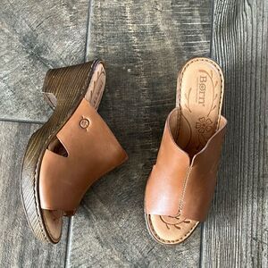 Born Brown Leather Mules